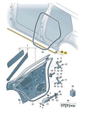 Nowe оригинальные audi оригинальный номер прокладка дверь наружная 81a839119 фото №1