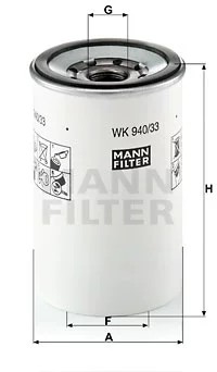 FILTR PALIWA MANN WK940/33X