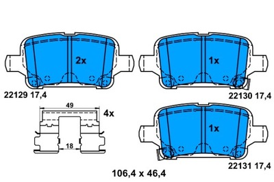 ATE ZAPATAS DE FRENADO PARTE TRASERA CHEVROLET BOLT VOLT OPEL ASTRA K ASTRA K  