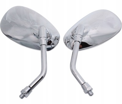 MIRRORS - CHOPPER DRAG OVAL CHROME YAMAHA L+P 10MM  