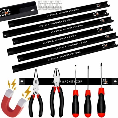 LISTWA MAGNETYCZNA LISTWY MAGNETYCZNE NA NARZĘDZIA 6 SZTUK DŁUGOŚĆ 45 cm