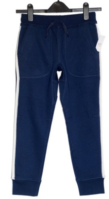 GAP ciepłe spodnie dresowe joggersy paski 128-134 SALE