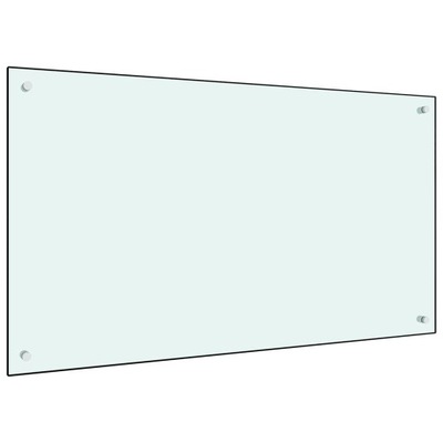 Panel ochronny do kuchni, biały, 100x60 cm, szkło hartowane