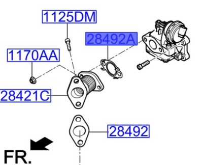 Прокладка трубы рециркуляции выхлопных газов hyundai i20 1.1 фото №1