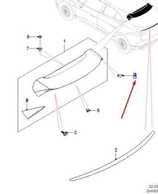 Jaguar i-pace x590 rear спойлер left cap t4k1753 original фото №1