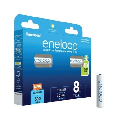 Panasonic Eneloop AAA 800 mAh akumulator - 8 szt