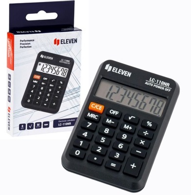 Kalkulator kieszonkowy szkolny pierwiastek Eleven 8-cyfrowy czarny