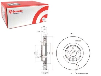 Brembo тормозные диски тормозные 2szt. перед land rover range rover velar фото №1