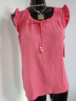 Elegancka różowa bluzka Italy włoska nowa malinowa