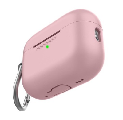 KeyBudz Elevate Keychain silikonowe etui ochronne do AirPods Pro 2 różowe