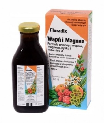 Floradix Wapń i Magnez Płyn 250 ml