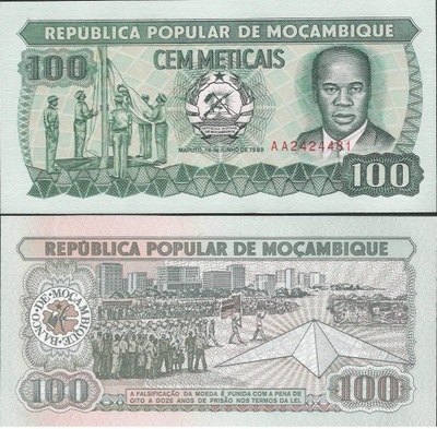 Mozambik 1989 - 100 meticais - Pick 130 UNC