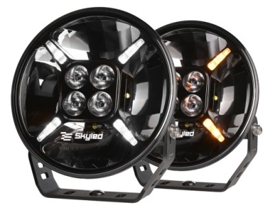 Фара дальний свет skyled cosmo9x full led 120w, двойной габаритные огни r112 фото №1