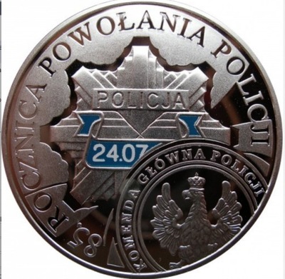 Moneta 10 zł 85 rocznica powołania Policji 2004 MENNICZA