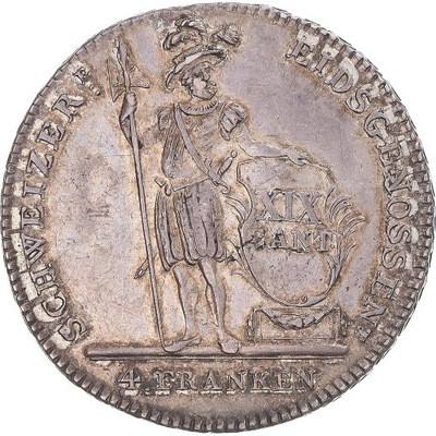 Moneta, Kantony Szwajcarskie, LUZERN, 4 Franken, 1