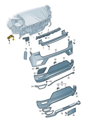Направляющая направляющая бампера vw t-roc задняя левая 2ga807393 фото №1