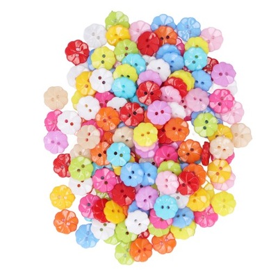 200 sztuk guziki kwiatowe kolorowe żywe kolory