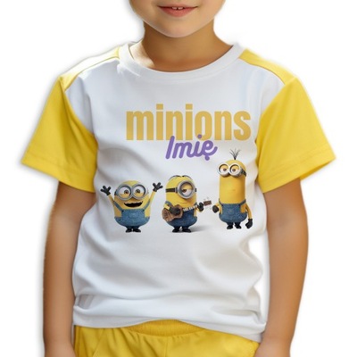 Piżama Dziecięca Żółta MINIONS *TWOJE IMIĘ* Rozmiar 110 cm Top WZORY