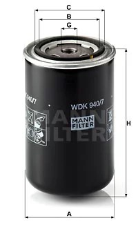 FILTRO COMBUSTIBLES MANN WDK940/7  