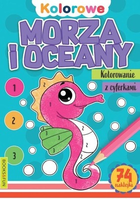 Kolorowe morza i oceany. kolorowanki z cyferkami