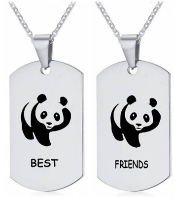 NASZYJNIK 2 PRZYJACIÓŁEK BFF PANDA 2SZT