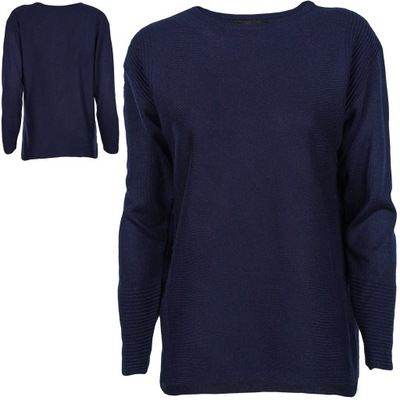 Yours Asymetryczny Modny Kobiecy Granatowy Sweter Sweterek Plus Size XL 42