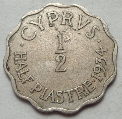 CYPR - 1/2 - half Piastre - 1934 - Jerzy V