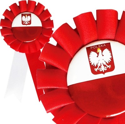 KOTYLION NARODOWY BIAŁO CZERWONY przypinka FLAGA POLSKI na 3 Maja