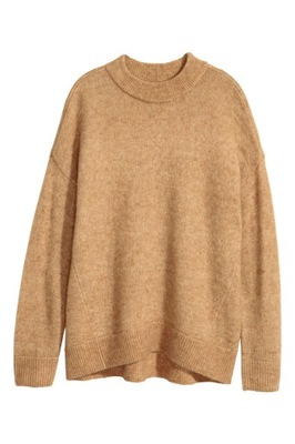 H&M JUMPER CAMEL MOHAIR /WOOL M