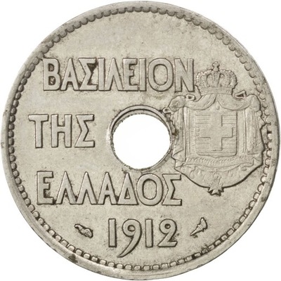 Moneta, Grecja, George I, 20 Lepta, 1912, EF(40-45