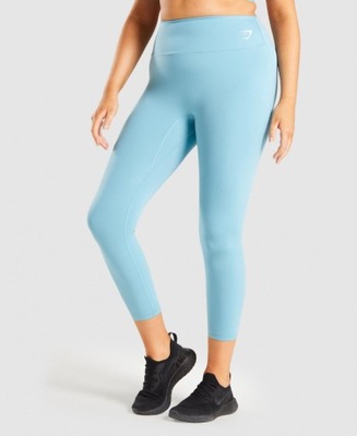 GYMSHARK LEGGINSY 7/8 NIEBIESKIE Z NADRUKIEM S 0A6F6_C*