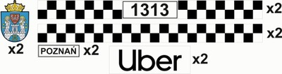 Naklejki magnetyczne oznaczenie taxi uber Poznań