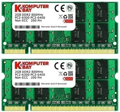 Komputerbay Pamięć RAM DDR2 SODIMM 2 moduły 800mHz 2x2GB 4 GB PC2-6400