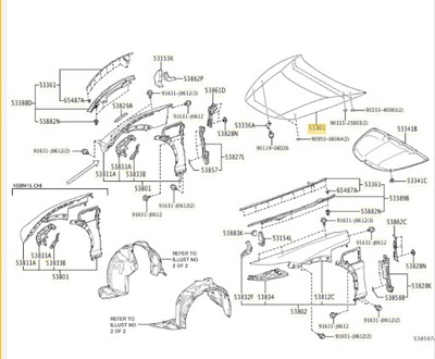 Оригінальний номер lexus капот lexus rz 5330146030 фото №1