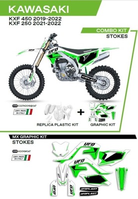 UFO KPL PLASTIKO KAKIT227047 PLUS LIPDUKŲ KAWASAKI KXF 250 21-22; 450 19- 