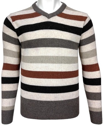 Sweter męski wełniany w serek W243 ciepły r. XXL