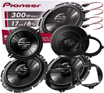 PIONEER ALTAVOCES BILATERALES 4 PIEZAS PARA AUDI A3 8L PARTE DELANTERA + PARTE TRASERA DISTANCIAS JUEGO  