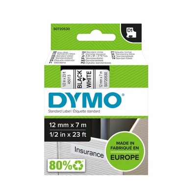 Taśma Dymo 45013 D1 12mm x 7m biała/czarny nadruk S0720530