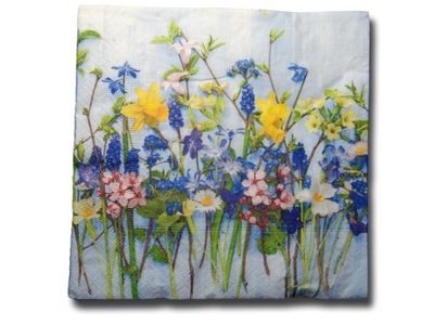 Serwetka papierowa decoupage 1szt, motyw kwiatowy, żonkile, wiosenne kwiaty