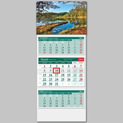 Kalendarz trójdzielny kalendarium zwykłe- 2024