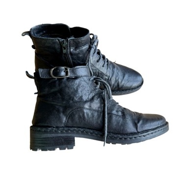 Skórzane półbuty bikerboots 40 27,5 cm / 1612n