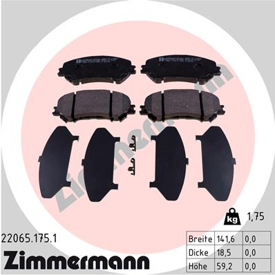 ZIMMERMANN 22065.175.1 JUEGO ZAPATAS HAMULCOWYCH,  