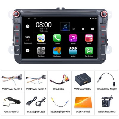 RADIO DE AUTOMÓVIL VW RADIO CARPLAY / ANDROID AUTO DSP WIFI BT GPS 2-DIN  