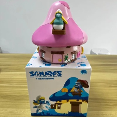 Cartoon Smurfette Smurf Anime Figures Blue Sister Mushroom House Piggy