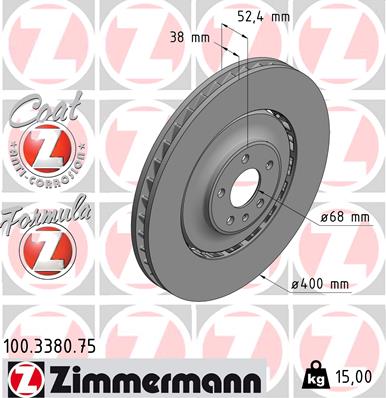 ZIMMERMANN 100.3380.75 DISKU STABDŽIŲ 