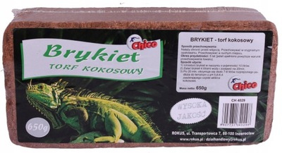 Podłoże BRYKIET TORF do Terrarium kokosowy 650g