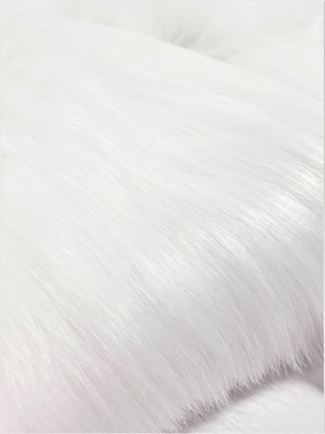 Tkanina sztuczne futro długi biały włos
