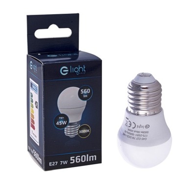 Żarówka LED G45 E27 7W kulka mocna biała ciepła 2835