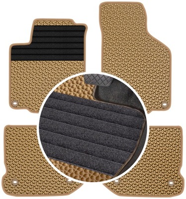 VW NUEVO BEETLE 2003-2010 ALFOMBRILLAS GOMA PARA COCHE EVA COLOR BEIGE  