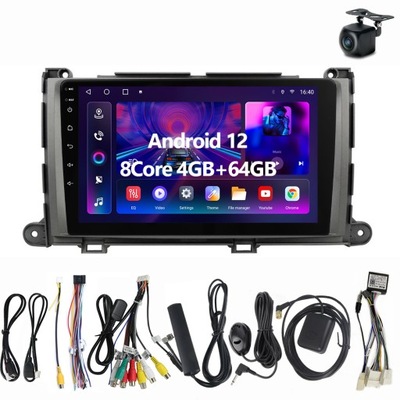 RADIO DE AUTOMÓVIL 2DIN ANDROID TOYOTA SIENNA XL30 2010 2011 2012 2013 2014  